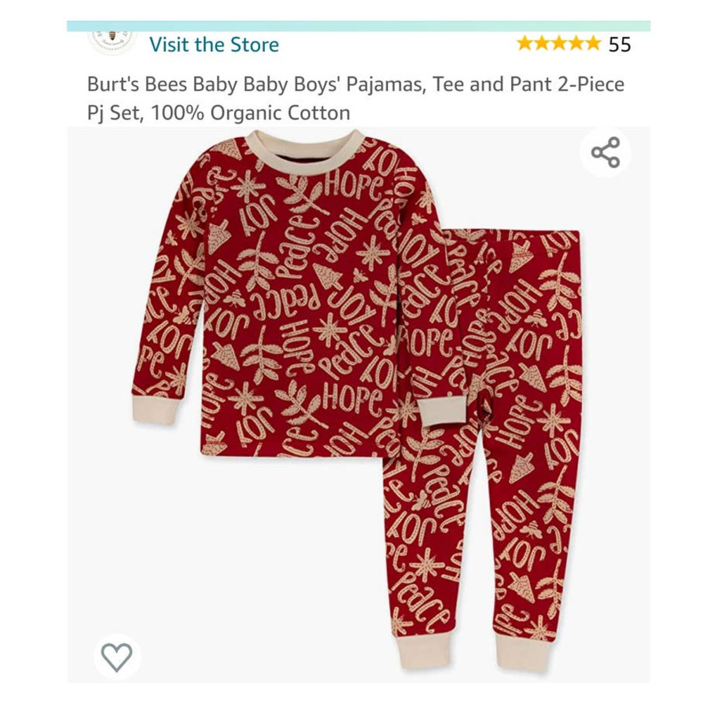 NWT Burt's Bees Baby Boys' Pajama Set, Snug Fit - 3T